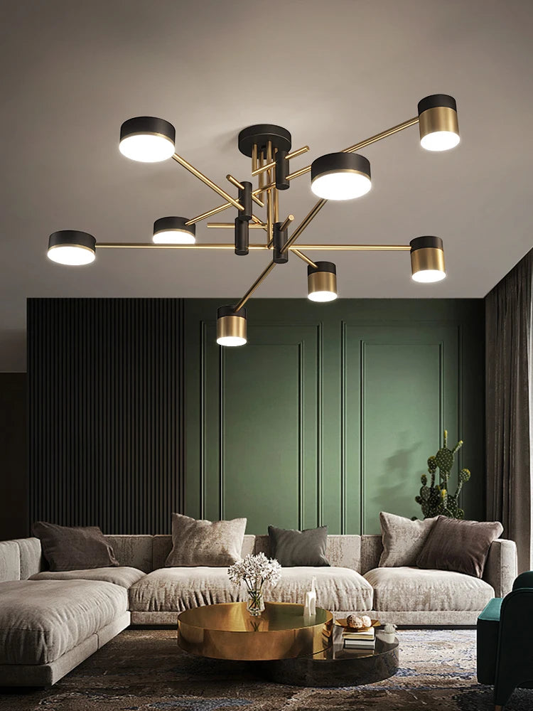 Minimalist Pendant Chandelier for Bedroom - Statement Ceiling Piece & Layered Ambient Glow
