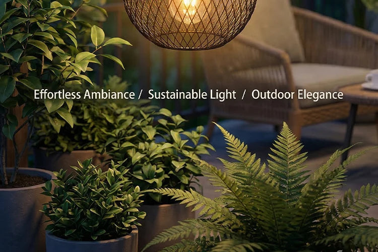 Retro Solar Outdoor Light for Garden - Solar powered & Wrought iron frame
