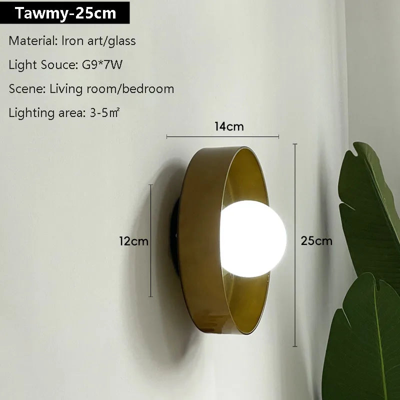 Minimalist Wall Light for Bedroom - Glass shade