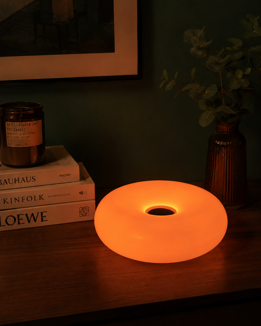 Bauhaus Table Lamp for Bedroom - USB powered & Glass shade