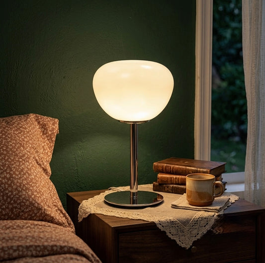 Bauhaus Mushroom Glass Table Lamp - Mid-Century Modern Bedside & Home Office Light