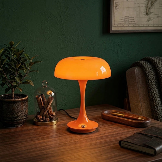 Modern Table Lamp for Bedroom - Rechargeable battery & USB powered
