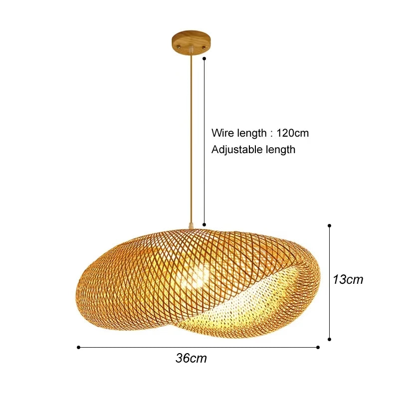 Modern Pendant Chandelier for Bedroom - Handwoven bamboo/rattan
