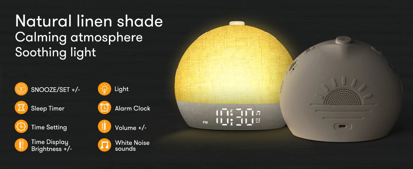 Modern LED Alarm Clock for Home - Stepless dimmable & Multicolor RGB light