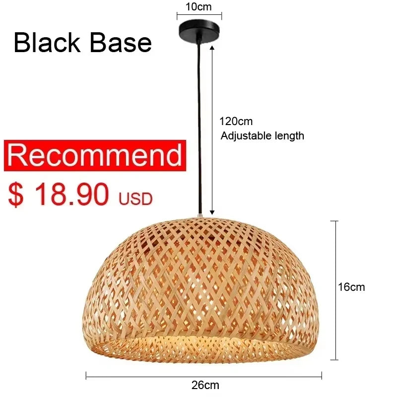 Modern Pendant Chandelier for Bedroom - Handwoven bamboo/rattan