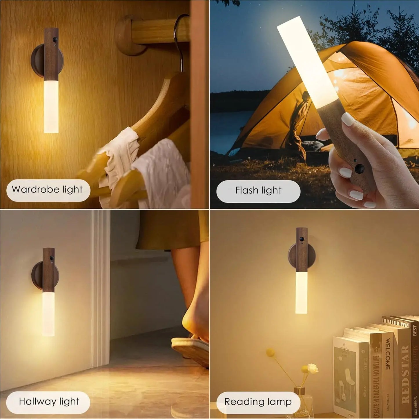 Modern Wall Sconce for Hallway - USB powered & Motion sensor activated