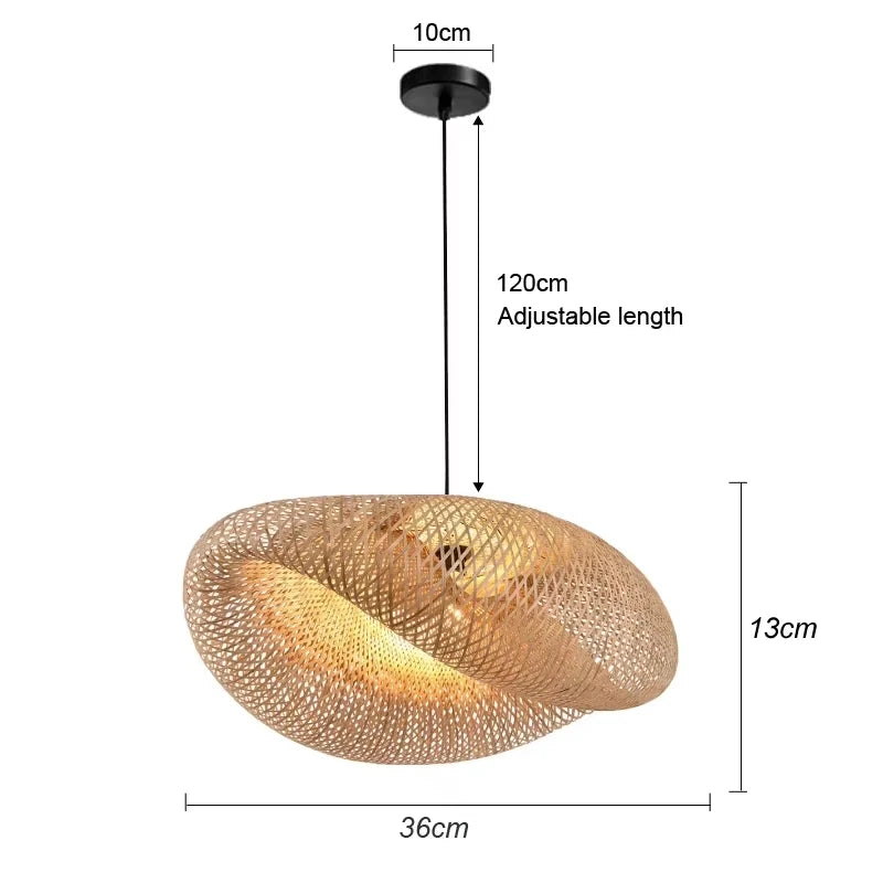 Modern Pendant Chandelier for Bedroom - Handwoven bamboo/rattan