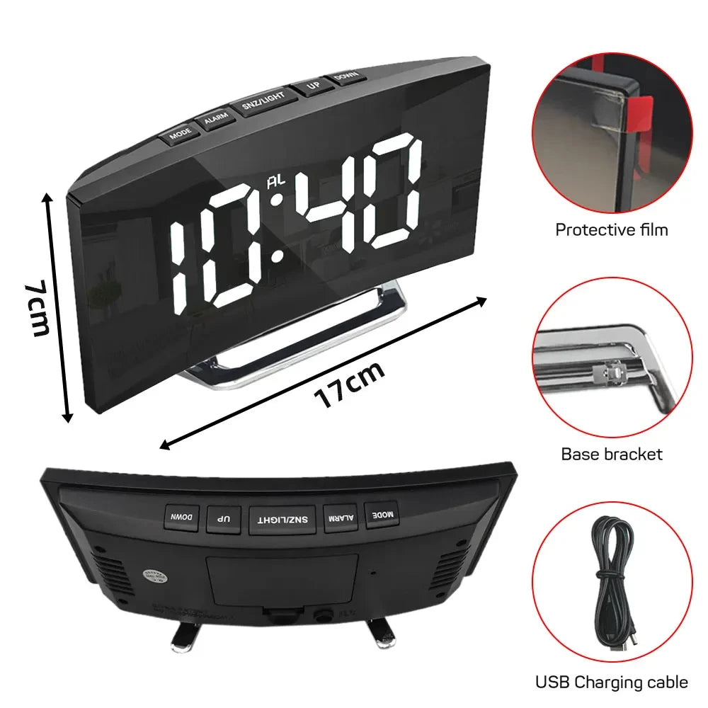 Modern LED Alarm Clock for Home - Easy-Read Large Display & Clean Minimalist Face