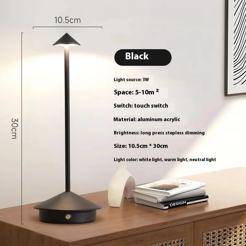Modern LED Desk Lamp for Hotel - Rechargeable battery & Touch control