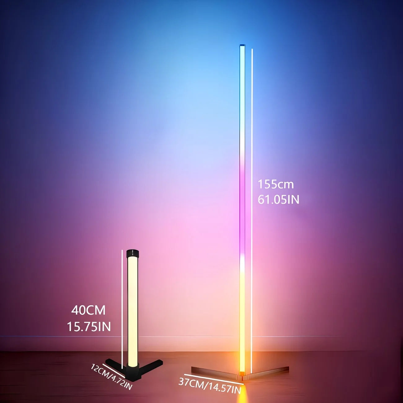 Modern Floor Lamp for Bedroom - Multicolor RGB light & Music sync mode