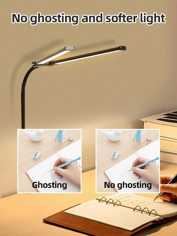 Modern LED Desk Lamp for Home Office - Stepless dimmable & Adjustable positioning