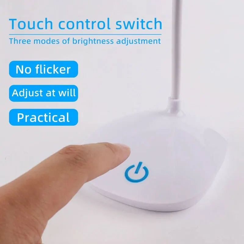 Modern LED Desk Lamp for Bedroom - Rechargeable battery & USB powered