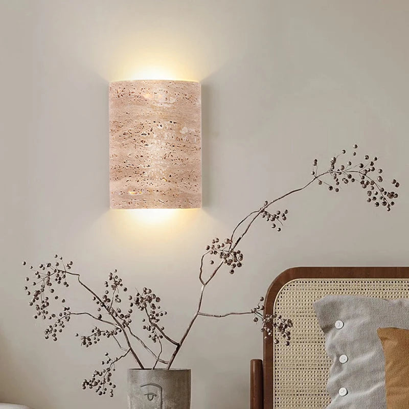 Minimalist Wall Sconce for Bedroom - Marble-effect finish