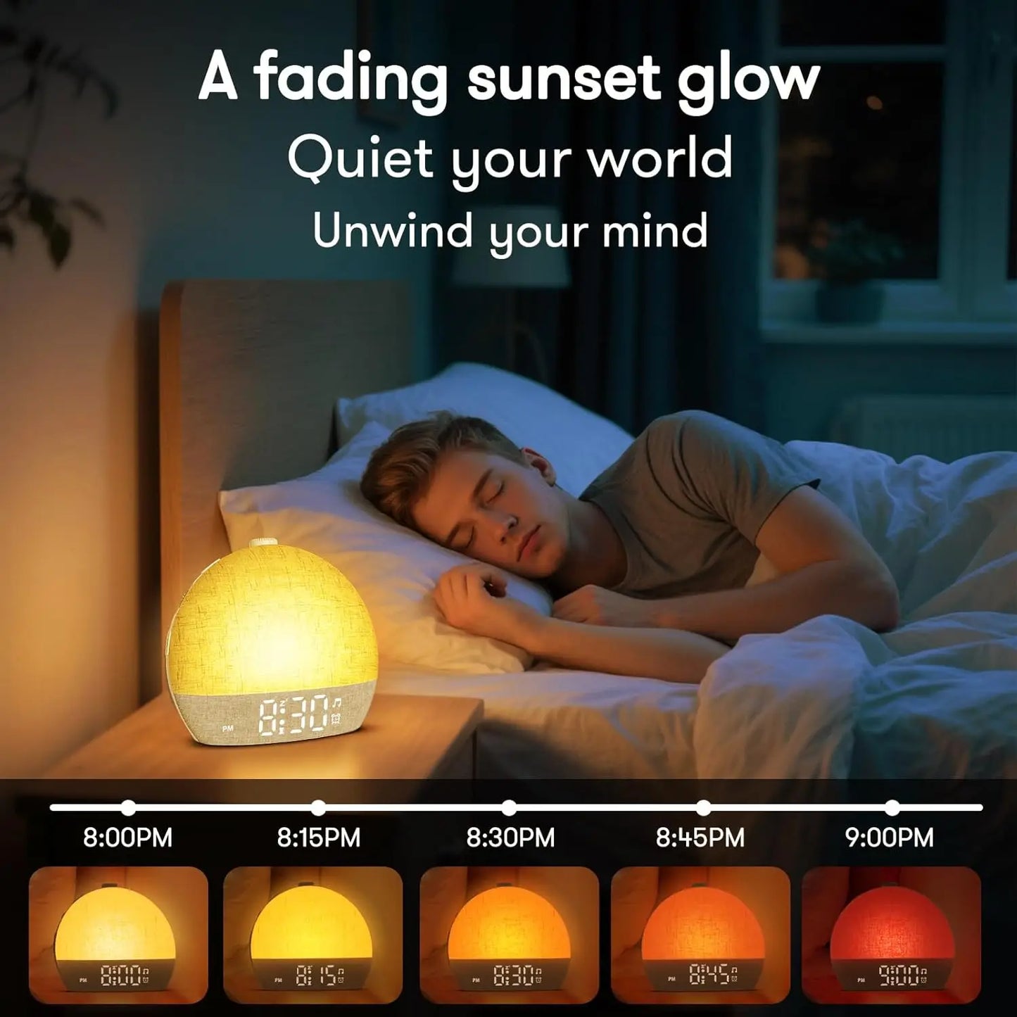 Modern LED Alarm Clock for Home - Stepless dimmable & Multicolor RGB light