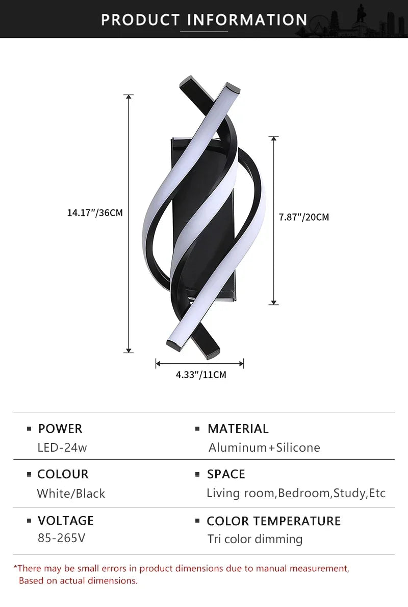 Modern Wall Sconce for Bedroom - Motion sensor activated