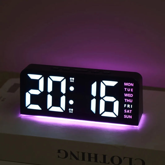 Modern LED Alarm Clock for Home - USB powered & Adjustable positioning