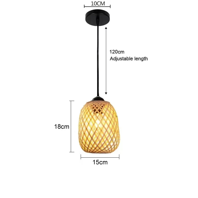 Modern Pendant Chandelier for Bedroom - Handwoven bamboo/rattan