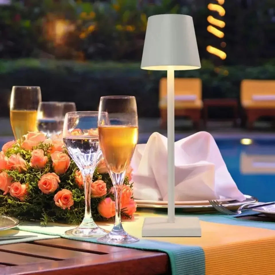 Modern Table Lamp for Bedroom - Rechargeable battery & USB powered