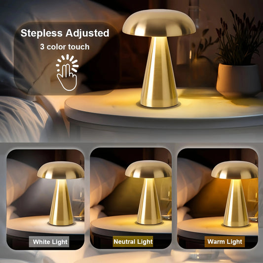 Modern LED Desk Lamp for Bedroom - Rechargeable battery & Touch control