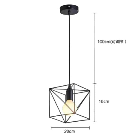 Modern Pendant Chandelier for Restaurant - Wrought iron frame