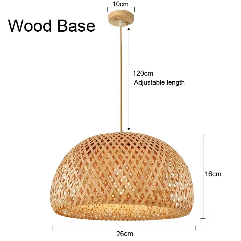 Modern Pendant Chandelier for Bedroom - Handwoven bamboo/rattan