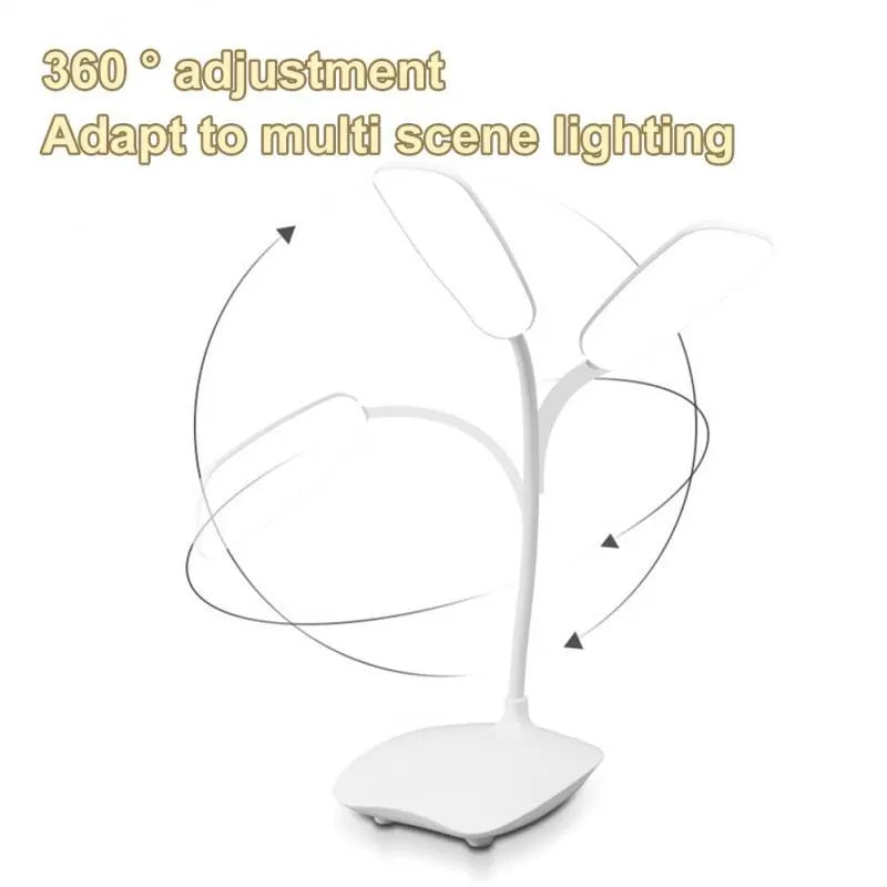 Modern LED Desk Lamp for Bedroom - Rechargeable battery & USB powered