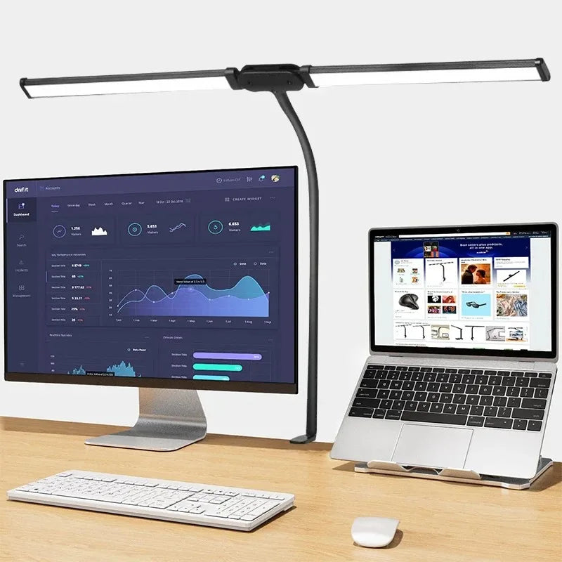 Modern LED Desk Lamp for Home Office - Stepless dimmable & Adjustable positioning