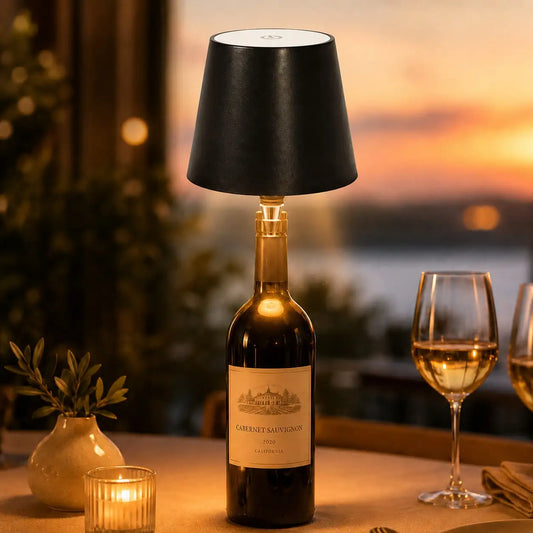 Modern LED Night Light for Bedroom - Rechargeable battery & Wireless charging
