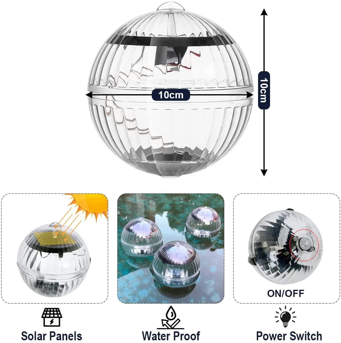 Modern Solar Outdoor Light for Pool - Waterproof / weatherproof & Solar powered