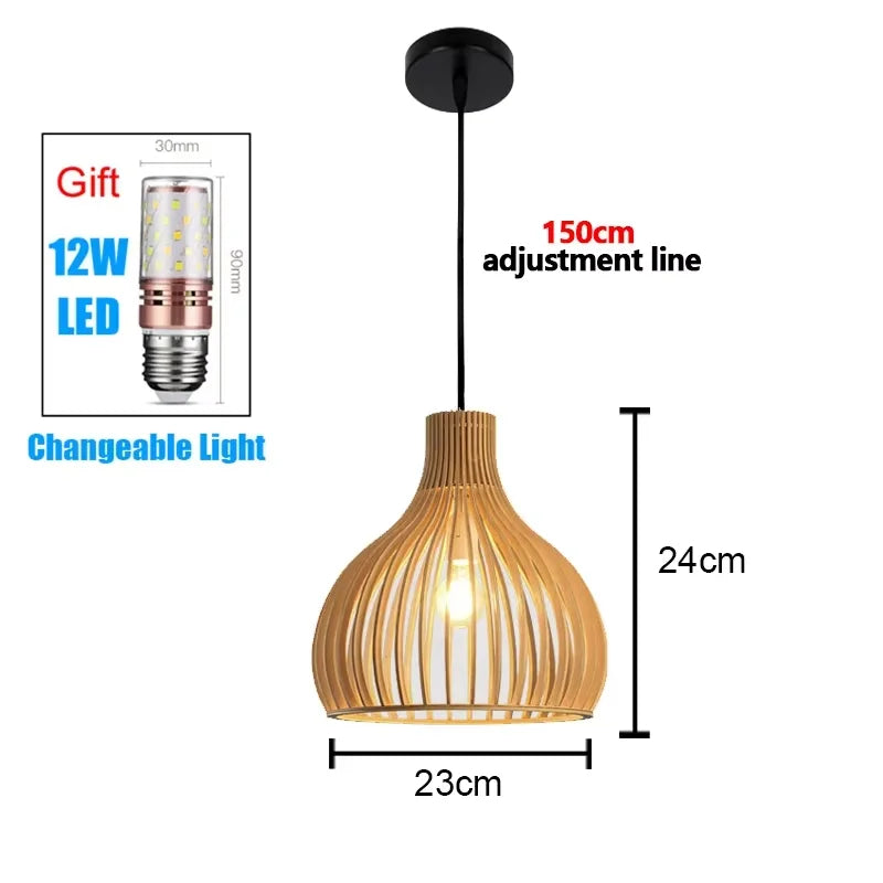 Modern Pendant Chandelier for Bedroom - Handwoven bamboo/rattan