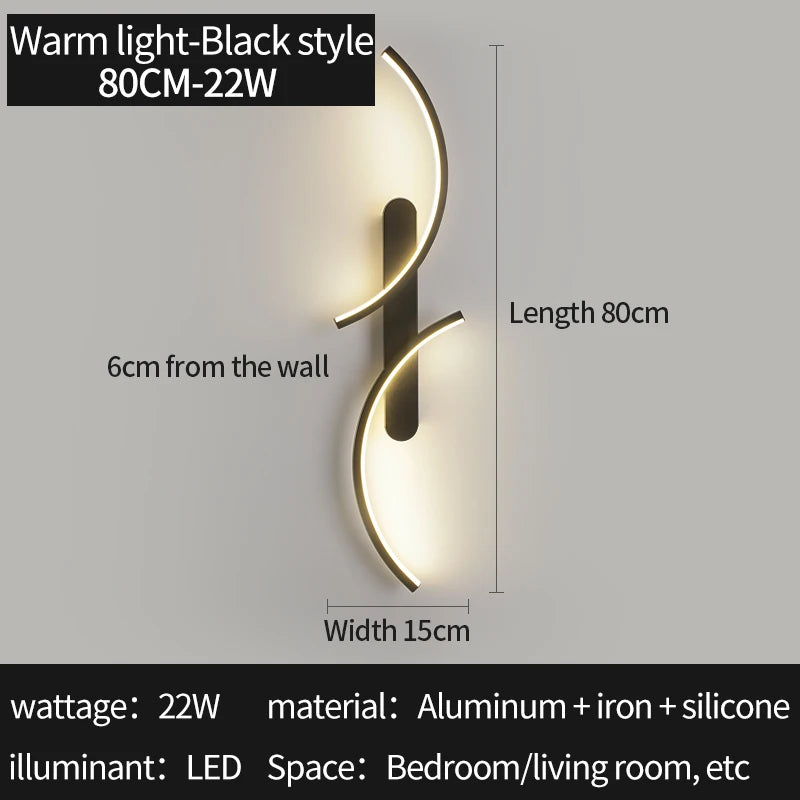 Minimalist Wall Sconce for Bedroom - C-shape silhouette