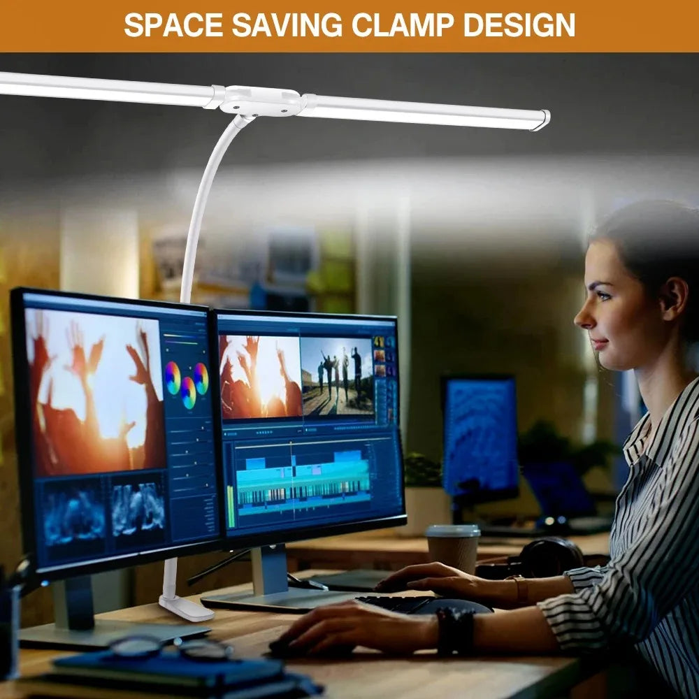 Modern LED Desk Lamp for Home Office - Stepless dimmable & Adjustable positioning