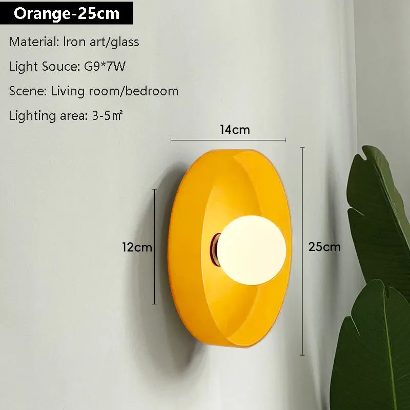 Minimalist Wall Light for Bedroom - Glass shade