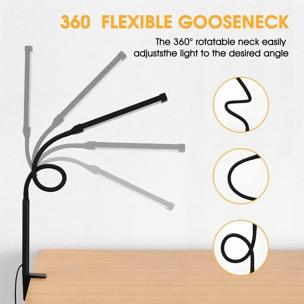 Modern LED Desk Lamp for Home Office - Stepless dimmable & Adjustable positioning