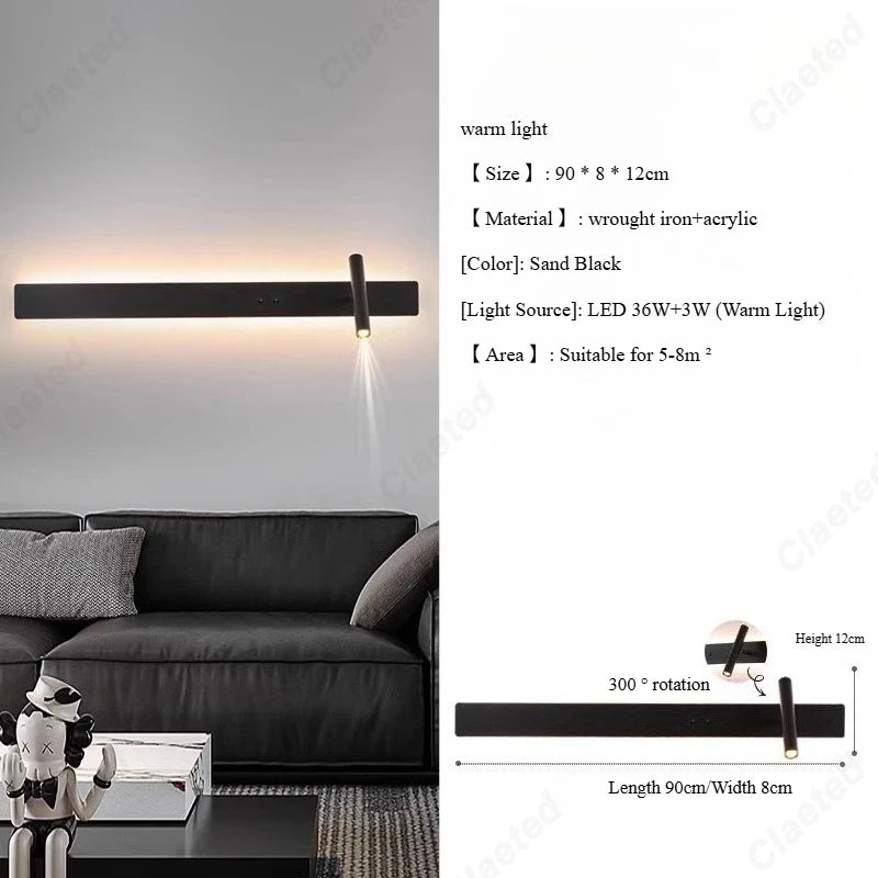 Minimalist Wall Sconce for Bedroom - Space-Saving Design & Directional Ambient Glow