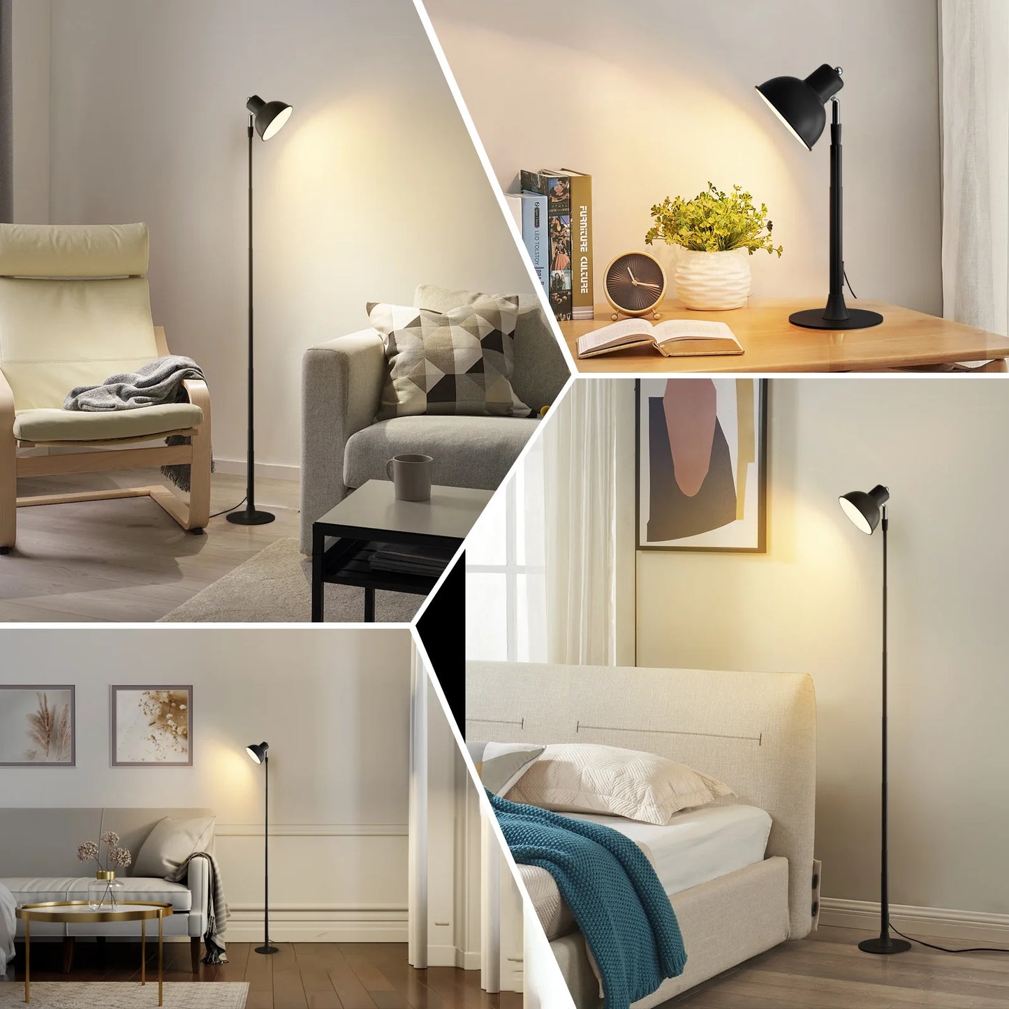 Modern Floor Lamp for Bedroom - USB powered & Stepless dimmable