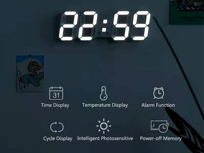 Modern LED Alarm Clock for Bedroom - Adjustable positioning