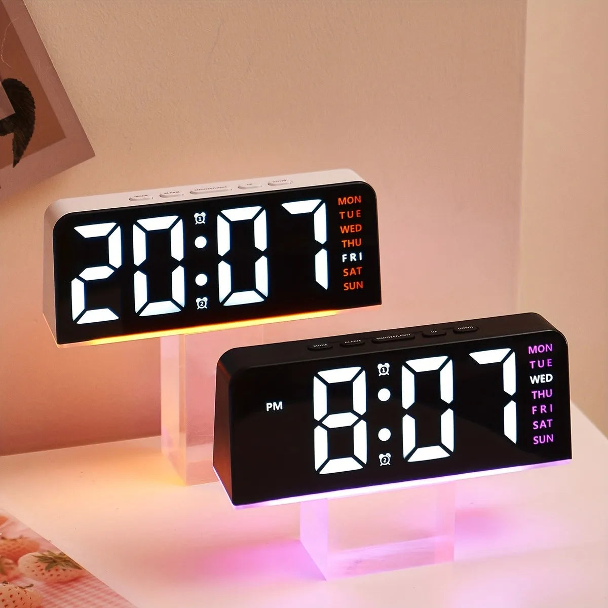 Modern LED Alarm Clock for Home - USB powered & Adjustable positioning