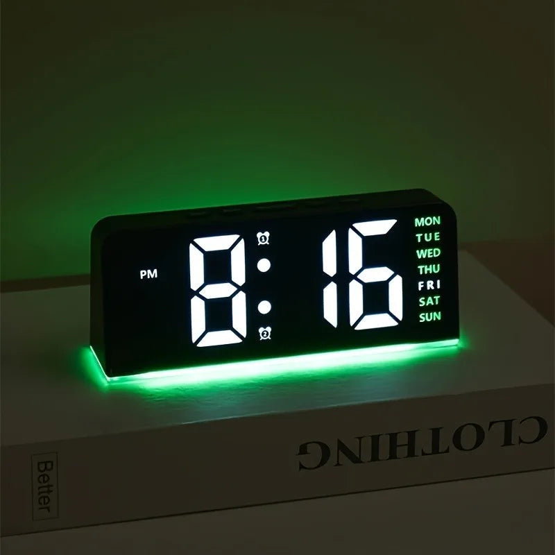 Modern LED Alarm Clock for Home - USB powered & Adjustable positioning