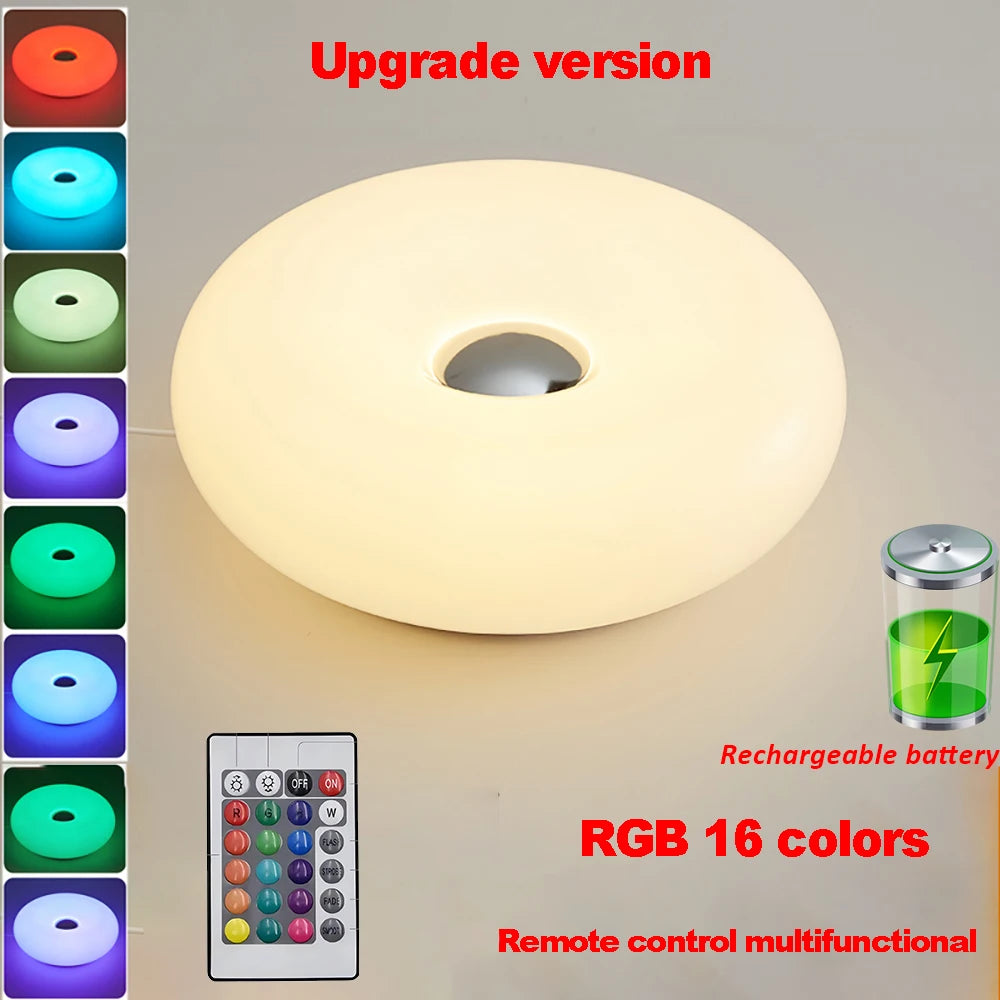 Bauhaus Table Lamp for Bedroom - USB powered & Glass shade