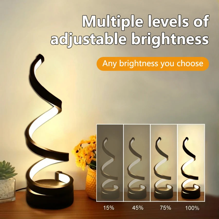 Minimalist LED Desk Lamp for Bedroom - Stepless dimmable & Motion sensor activated