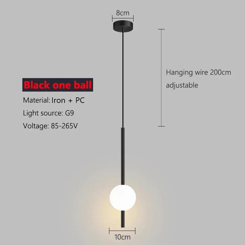Minimalist Pendant Chandelier for Bedroom - Elongated linear design