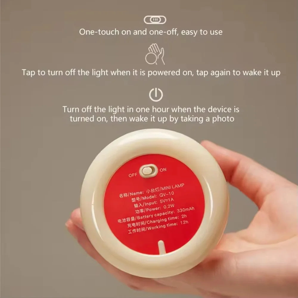 Modern LED Night Light for Bedroom - Rechargeable battery & USB powered