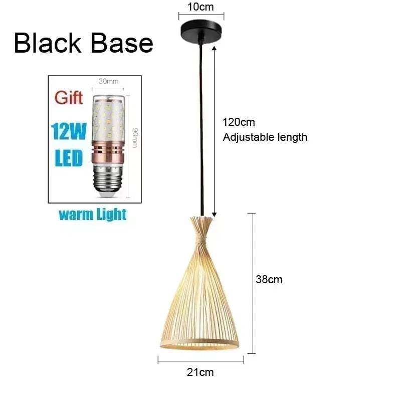 Modern Pendant Chandelier for Bedroom - Handwoven bamboo/rattan