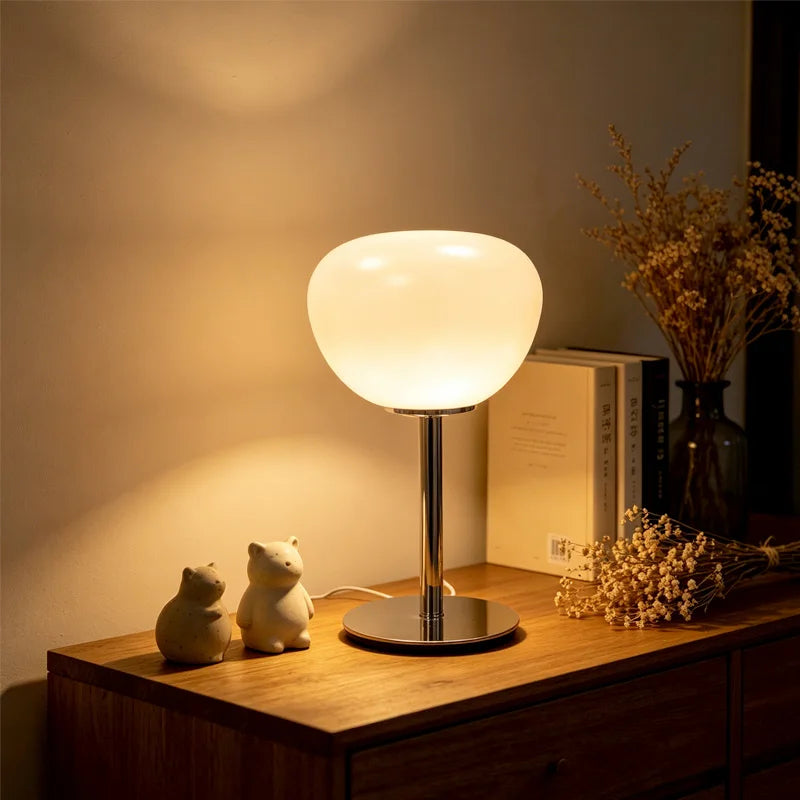 Minimalist Table Lamp for Home Office - Glass shade