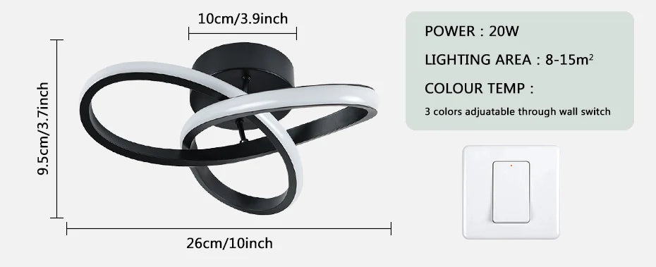 Modern Pendant Chandelier for Bedroom - 3 color temperature modes