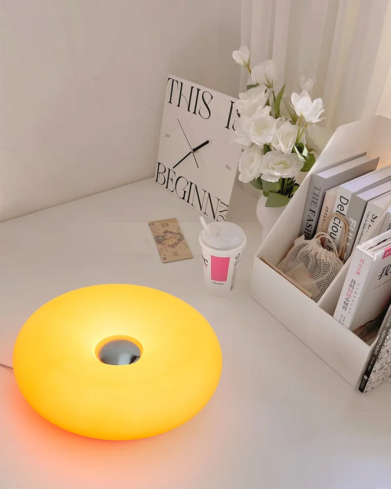 Bauhaus Table Lamp for Bedroom - USB powered & Glass shade