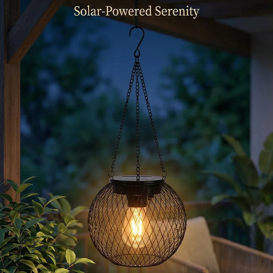 Retro Solar Outdoor Light for Garden - Solar powered & Wrought iron frame