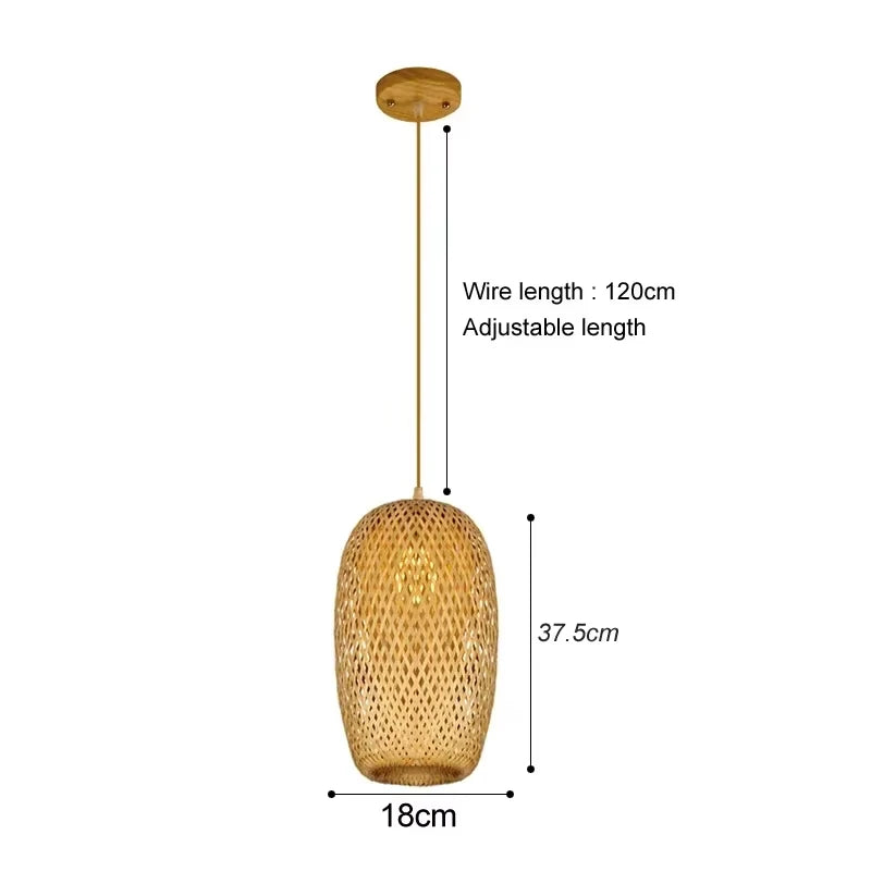 Modern Pendant Chandelier for Bedroom - Handwoven bamboo/rattan
