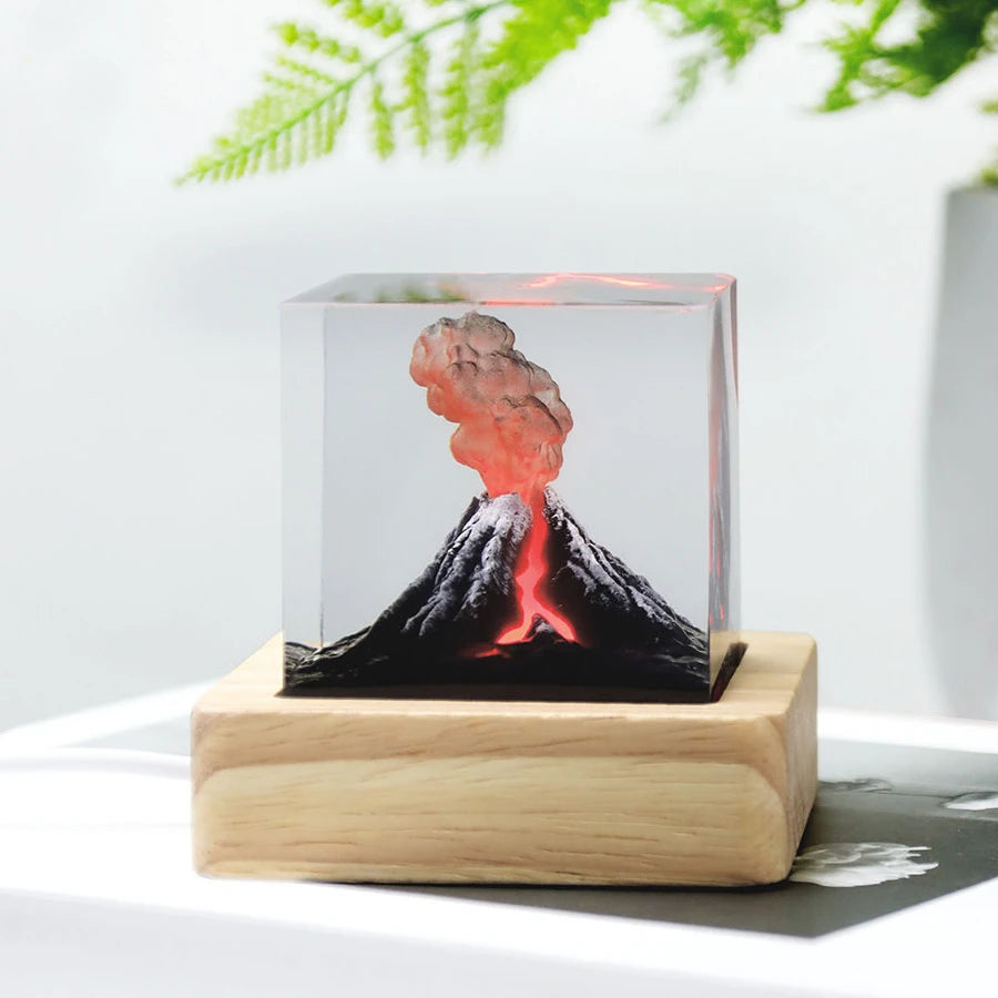 Modern LED Night Light for Living Room - Rechargeable battery & Resin build